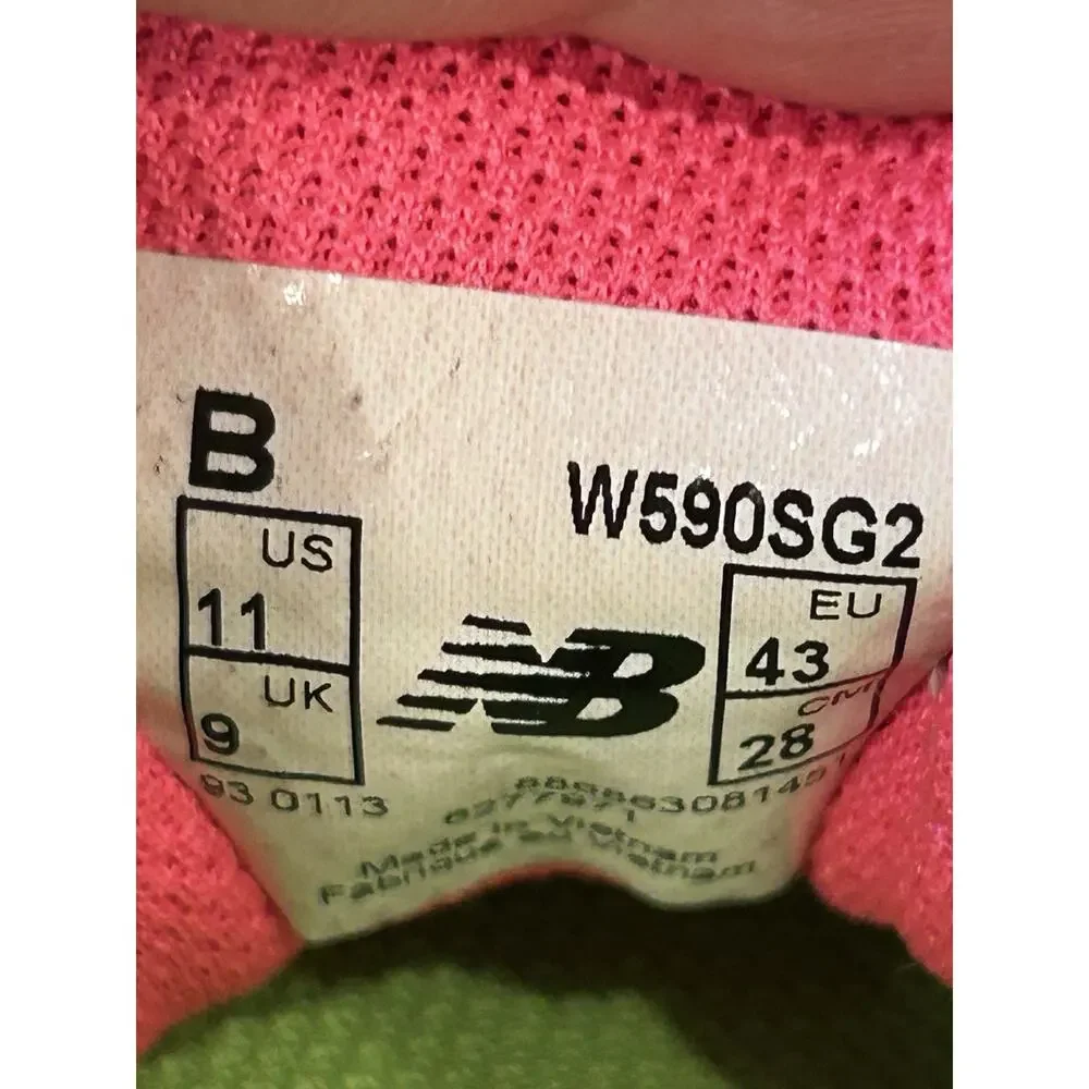 New Balance 590 V2 Running Shoes - Silver/Lime/Pink - Women’s 11